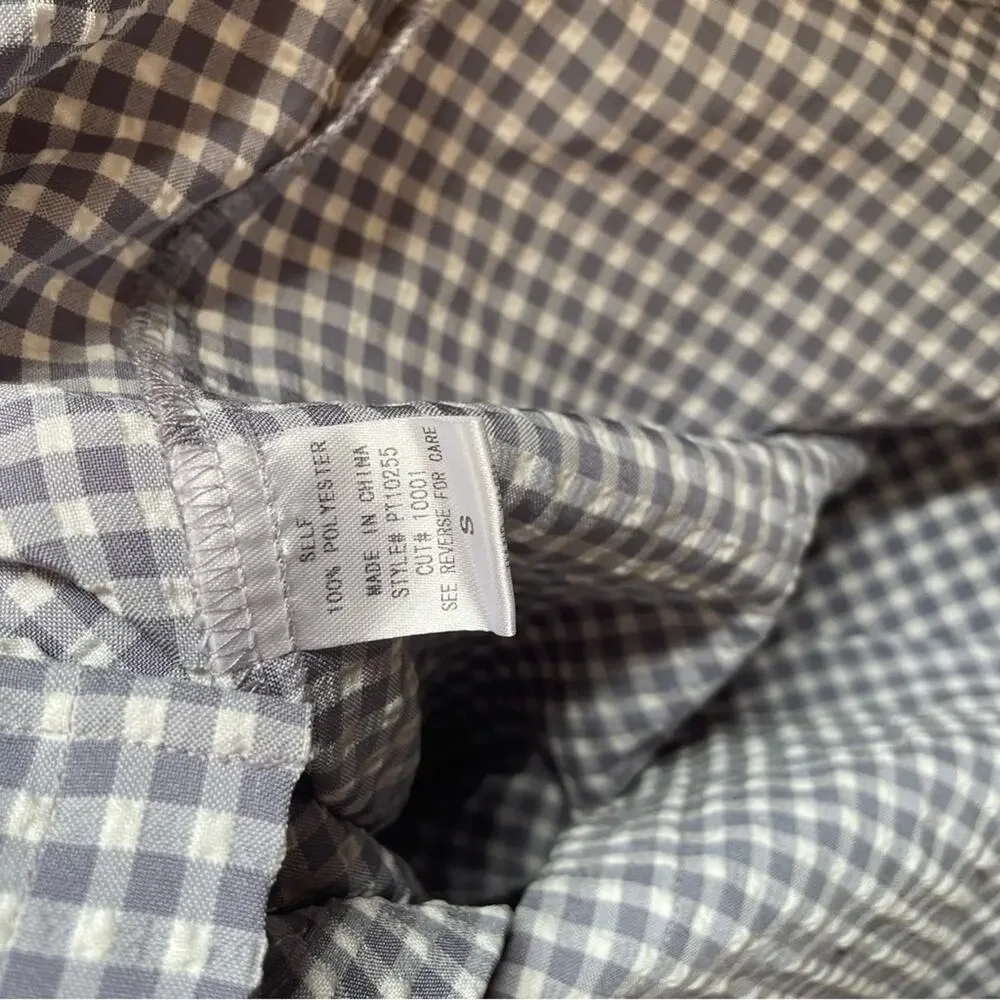 P.‎ Cill purple white check puckered button up SIZE S - Picture 2 of 6
